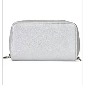 NWT Thirty-one Slim Wallet, Silver Metallic Smooth Pebble